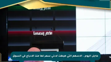 عاجل اليوم.. الأسهم التي هبطت لأدنى سعر لها منذ الإدراج في السوق